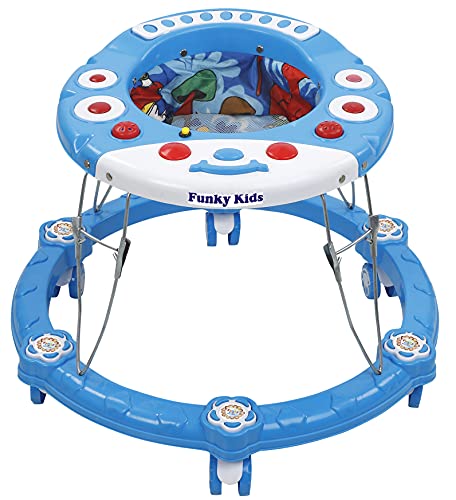 Funky Kids Musical Foldable Activity Baby Walker Colour Sky Blue