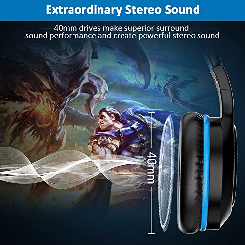 Cocoda Gaming-headset voor PS4, pc, Xbox One, ruisonderdrukking, professionele over-ear hoofdtelefoon met microfoon en volumeregeling, 3,5 mm headset, gaming voor PS3, laptop, Mac, mobiele telefoon, tablet switch - Afbeelding 7