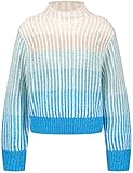 TAIFUN Pullover Taifun Damen Pullover mit Farbverlauf Langarm gestreift, Melange Electric Blue Gemustert 38