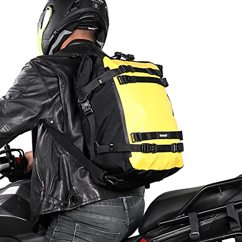 Alforja para motocicleta Rhinowalk 30L impermeable amarilla miniatura 2