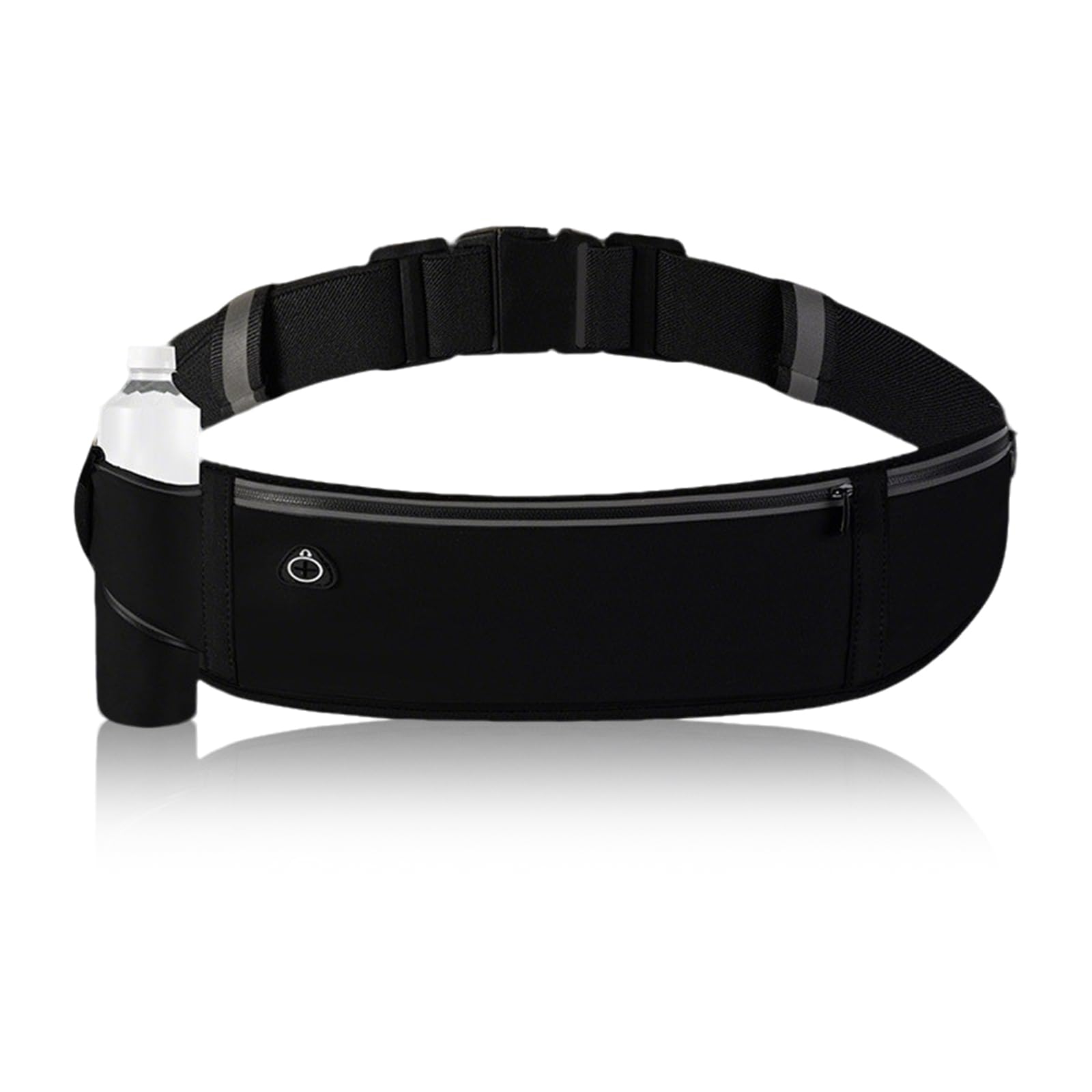 Rayakt Water-Resistant Running Belt, Light Sports Fitness Belt, Running Waist Pack for Men & Women, Reflective Waist Bag Fits Phones up to 7.5" for Marathon Running Cycling Gym (Black)