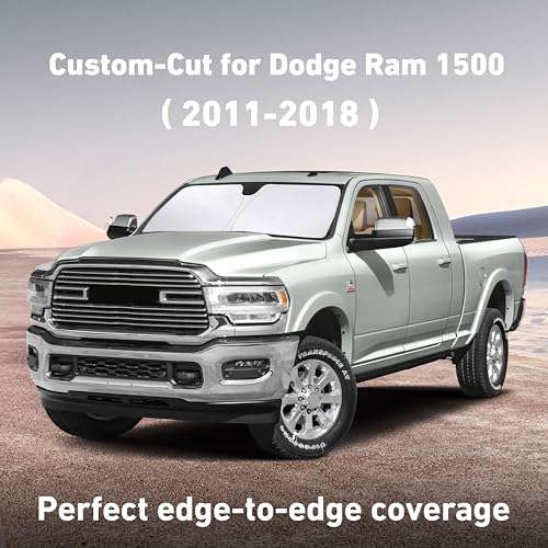 Image of EcoNour Windshield Sunshade Compatible for Dodge Ram 1500 2011-2016 2017 2018, Sun Visor for Front Windshield & Window Sun Shade Cover, UV Heat Blocker & Protector, Car Accessories