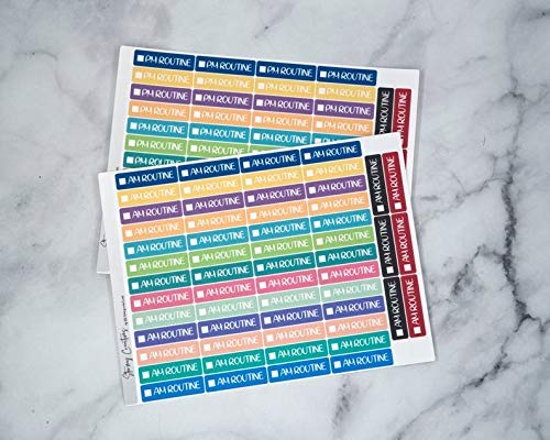 Amazon AM And PM Routine Stickers For Coil And Disk Bound Planners 