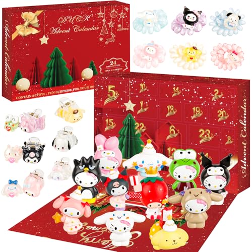 Adventskalender 2026 für Kinder 24 Tage Weihnachts-Countdown-Kalender für Mädchen mit Überraschungen Christmas Advent Calendar 2026 with 24 Days of Suprised for Xmas Gifts (Red)