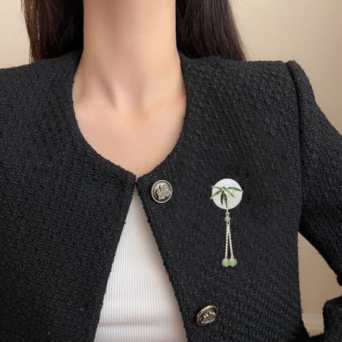 Broche feuille de jade en cristal vert, cadeau familial idéal