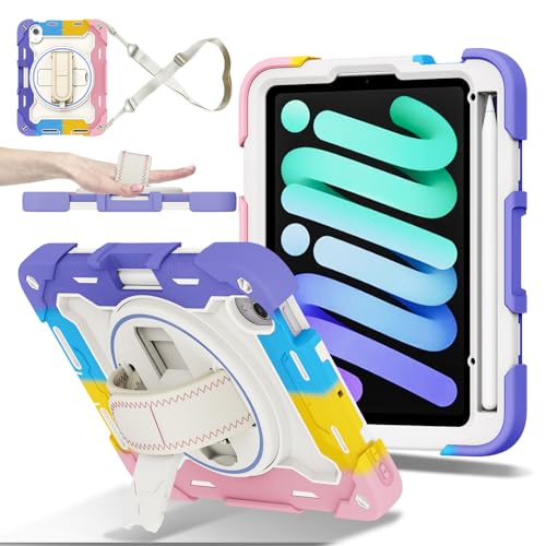 Protection iPad mini 7 A17 Pro robuste avec béquille et dragonne pour tablette 8.3