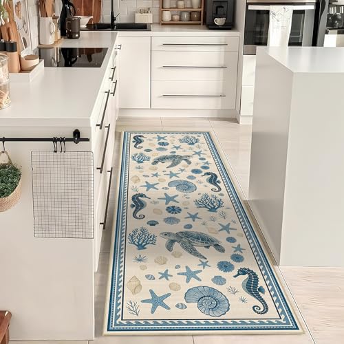 Tapete decorativo azul 2'x6' para pasillo miniatura 4