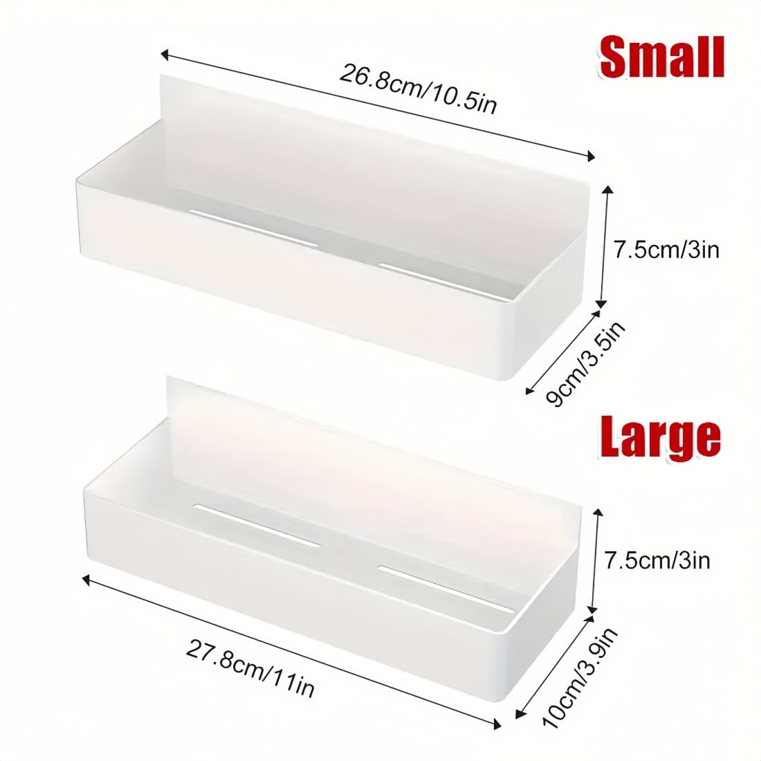 Starkes Magnetisches Kühlschrank-Regal zur Küchenorganisation | Kühlschrank Organizer mit 3kg Tragkraft, für Kühlschränke, Mikrowellen & Waschmaschinen(Rot,2*(S+L))