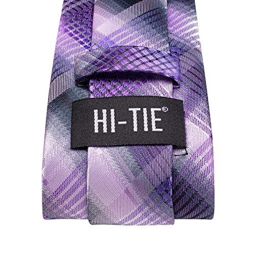 Image of Hi-Tie Men's Tie Lapel Pin Set Pocket Square Cufflinks Formal Woven Silk Tie Sets Wedding Party