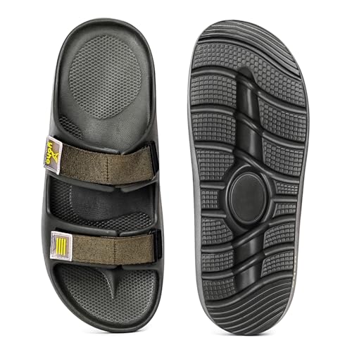 Image of YOHO Wilo Double Strap Sliders for Men | Cushioned & Lightweight | Adjustable Strap | Comfortable Monsoon Footwear & Rainy Sandals