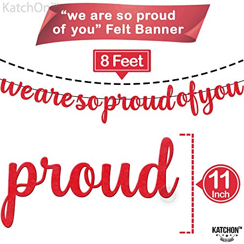 Image of KatchOn, Felt We are So Proud of You Banner - 8 Feet, No DIY | Congratulations Banner 2026, Red Graduation Decorations Class of 2026 | Red We are So Proud of You Sign for Graduation Decorations 2026