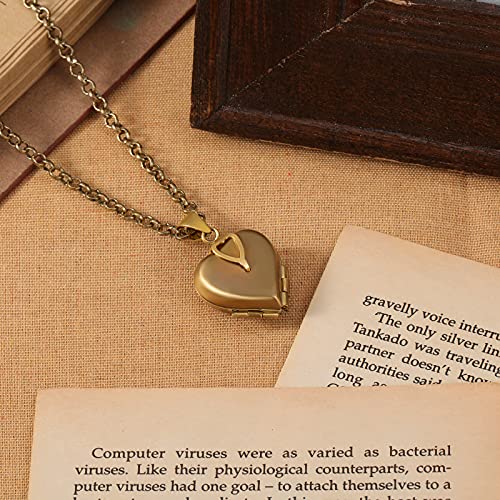 Nobelook Personalized Love Heart Locket Necklace That Holds 4 Photos Customizable Pendant Charms For Women Gold Plated Vintage Necklace For Mother Christmas Birthday Gift Chain Length 31.49 Inch Adjustable  thumb #4