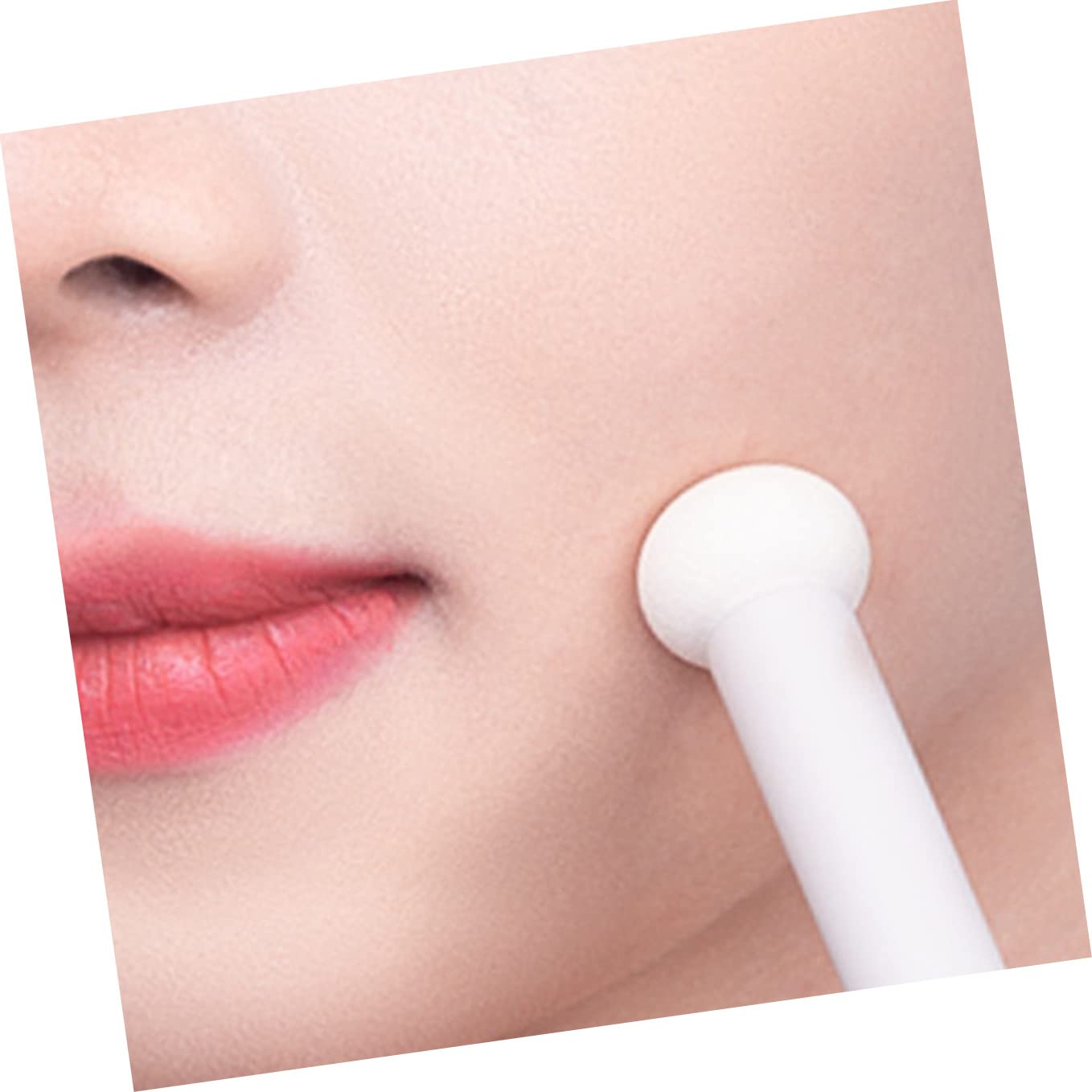 minkissy 20piezas Esponjas De Maquillaje Con Mango Ergonomico Aplicadores De Polvo Para Base y Corrector Para Uso Casa y Salones