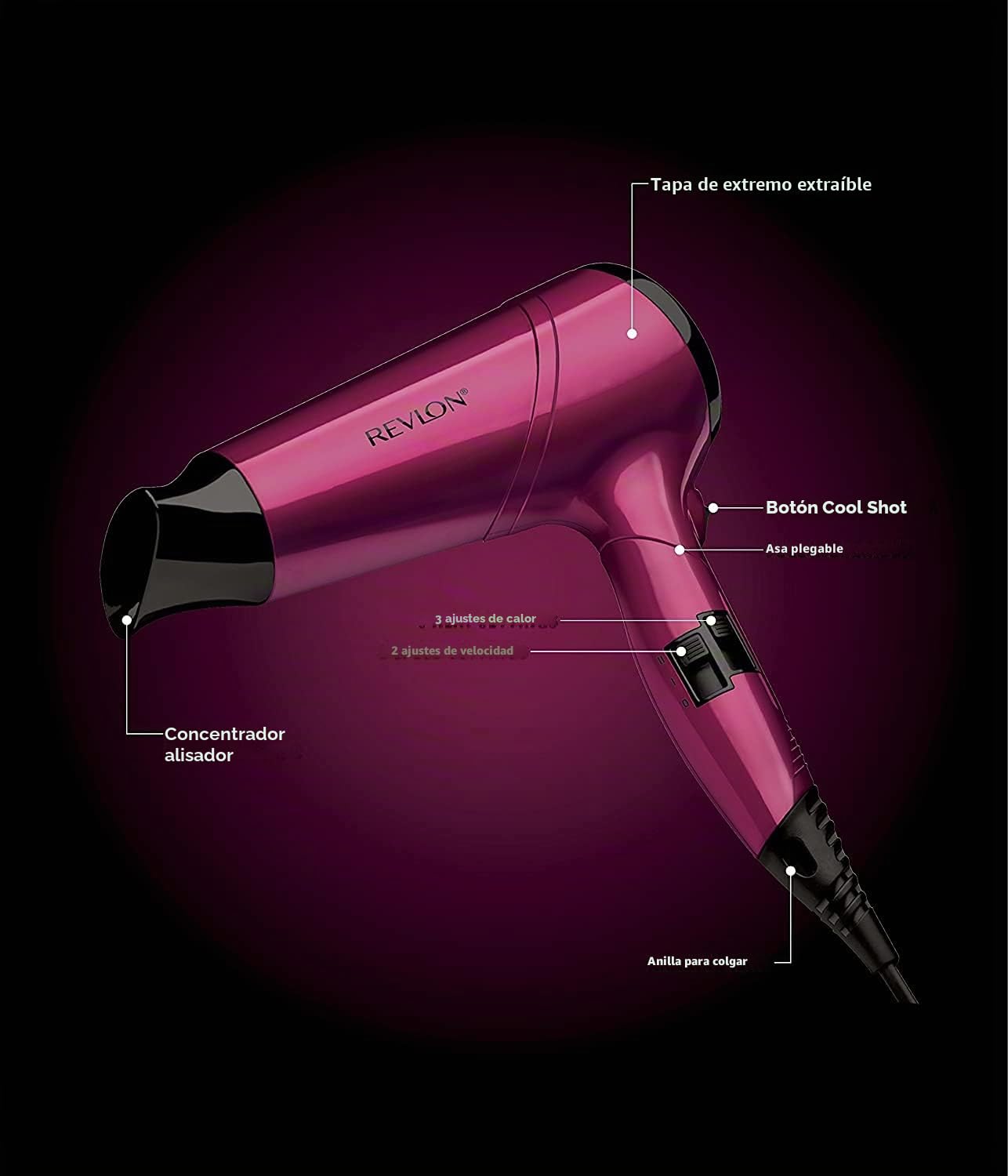 Revlon RVDR5229 Secador Perfect Heat Frizz Fighter, 2200W, Mango plegable