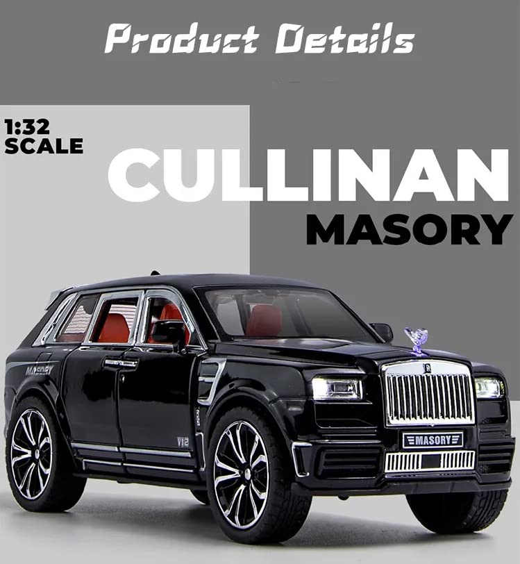 Image of Metal Pull Back Diecast Car 1:32 Rolls Royce Cullinan Masory Pull Back Car Model With Sound Light Boys Gifts Toys For Kids?Pack Of 1?, Multicolor
