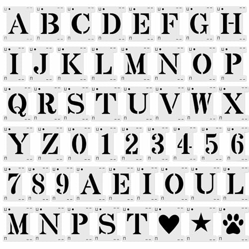 Midenco 4 Inch Reusable Interlocking Letter Stencils for Painting DIY