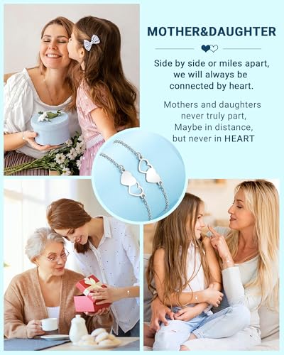 Image of 2 /3 Pcs Mother Daughter Bracelets Set Christmas Valentines Birthday