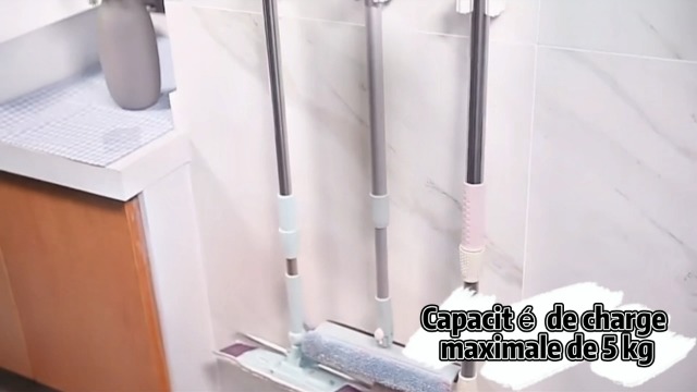 Homeasy 4 Pièces Porte Balai, Auto Adhésif Accroche Balai Mural Sans Perçage, Mop Support Avec Crochets