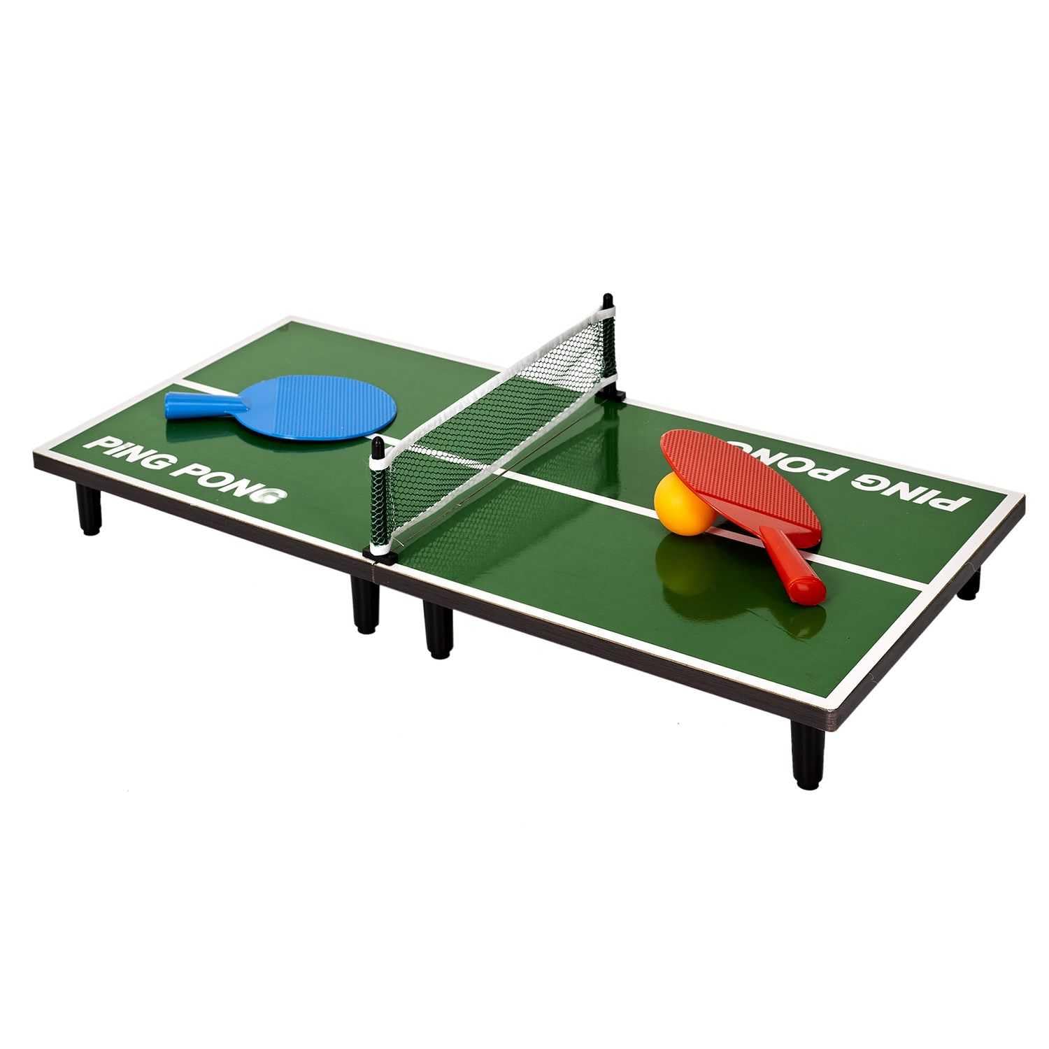 Mister Gadget, MG3385, Tavolo da Ping Pong 60x30cm, Modello Piccolo, Divertimento Divertente, Legno MDF e Plastica, Verde, Nero, Bianco, Blu, Rosso, Dimensioni: 60 x 30 x 7 cm