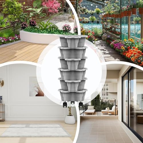 Pot de plantation empilable à plusieurs étages avec roues pour fraises sur balcon