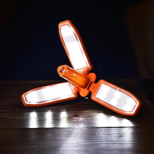 Miniatura 6 de Linterna solar 3 en 1 para acampar, linterna de emergencia LED plegable estilo trébol, linterna solar recargable rápida USB para cortes de energía,