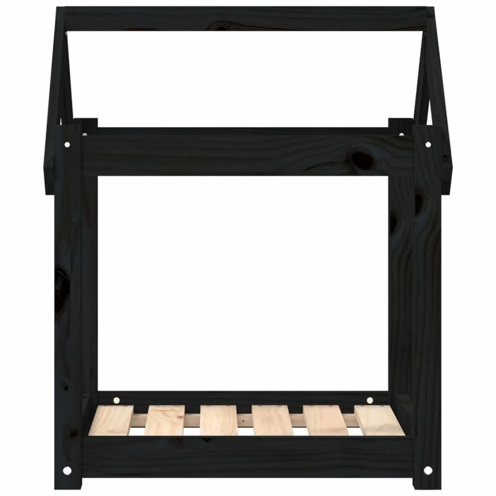 ZEYUAN Cama para Perros, Colchoneta Perro, Cama para Gatos, Sofa Perro, Cama Mascota, Alfombra Perro, Madera Maciza de Pino Negro 61x50x70 cm