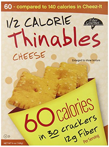 Fiber Gourmet Crackers, Cheese Thinables, 6 Ounce