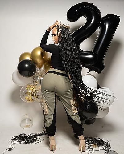 Black Number 16 Balloon 40 Inch Big 61 Giant Jumbo Digit Mylar Foil Helium Balloons for Birthday Party Celebration Graduations Photo Shoot - 9