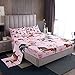 Horse Sheet Set Full,Girly Pink Romantic Rose Bed Sheets for Girls Women,Watercolor Galloping Horse Bedding Set for Rustic Lodge,Farmhouse Animal Comforter Fitted Sheet + Top Sheet + 2 Pillowcases