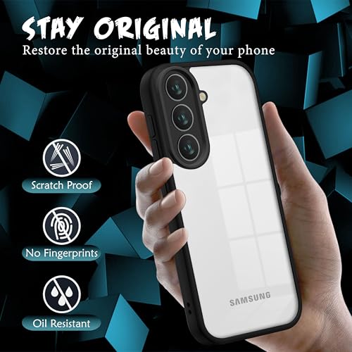 Image of V-TAN Back Cover for Samsung Galaxy A36 5G Compatible Case, Transparent Clear, TPU, Camera Protective Shockproof Cover (Black)