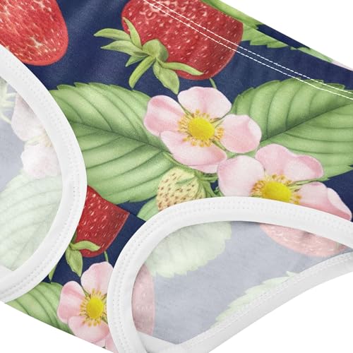 Cotton Toddler Girls Underwear Cartoon Strawberries Flowers Leaves Panties for Girl Aesthetic Kids Briefs Undies 2t4