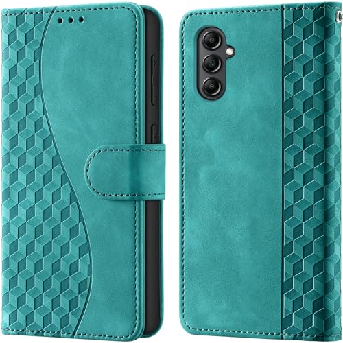 Flip Wallet Case For Samsung Galaxy A14 4G/5G PU Leather Turquoise