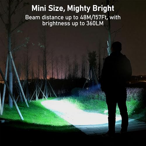 Blukar Taschenlampe LED Aufladbar, 360L Mini EDC Taschenlampen mit 3 Lichtmodi, Klein Flashlight Tragbar mit Schlüsselanhänger, IPX6 Wasserdichte Handlampe für Wandern, Outdoor, Camping usw. -2 Stück