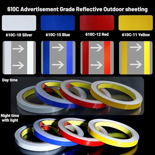 INDIAN STORE 24 Hergestellt mit 610CReflektorband Reflektorfolie reflektierendes Klebeband Sicherheitswarnband Wasserdicht Reflexfolie (Silver, 5mm x 10meter)