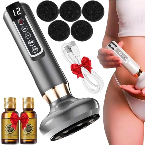 Velora Masajeador Anticelulitico, Velora Beauty Celulitis Masajeador Anticelulitico Con Ventosas, Gua Sha Máquina Moldeadora Para Abdomen, Muslos Y Glúteos (Gris)