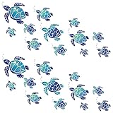 24 Pieces Sea Turtle Wall Decals Ocean Bathroom Decor Stickers Beach Sea Turtle Wall Stickers Waterp