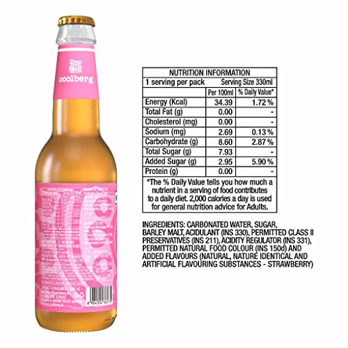 Image of Coolberg Strawberry Non Alcoholic Beer 330ml Glass Bottle - Pack of 6 (330ml x 6)