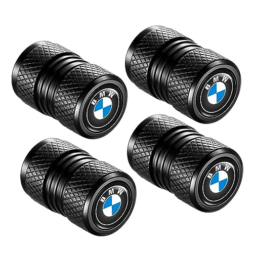 Image of Tire Valve Stem Caps, Compatible with BMW Series Stem Cap Universal Car Air Cover Car Accessories for Cars, SUV, Truck, Motorcycles 4pcs (Black)