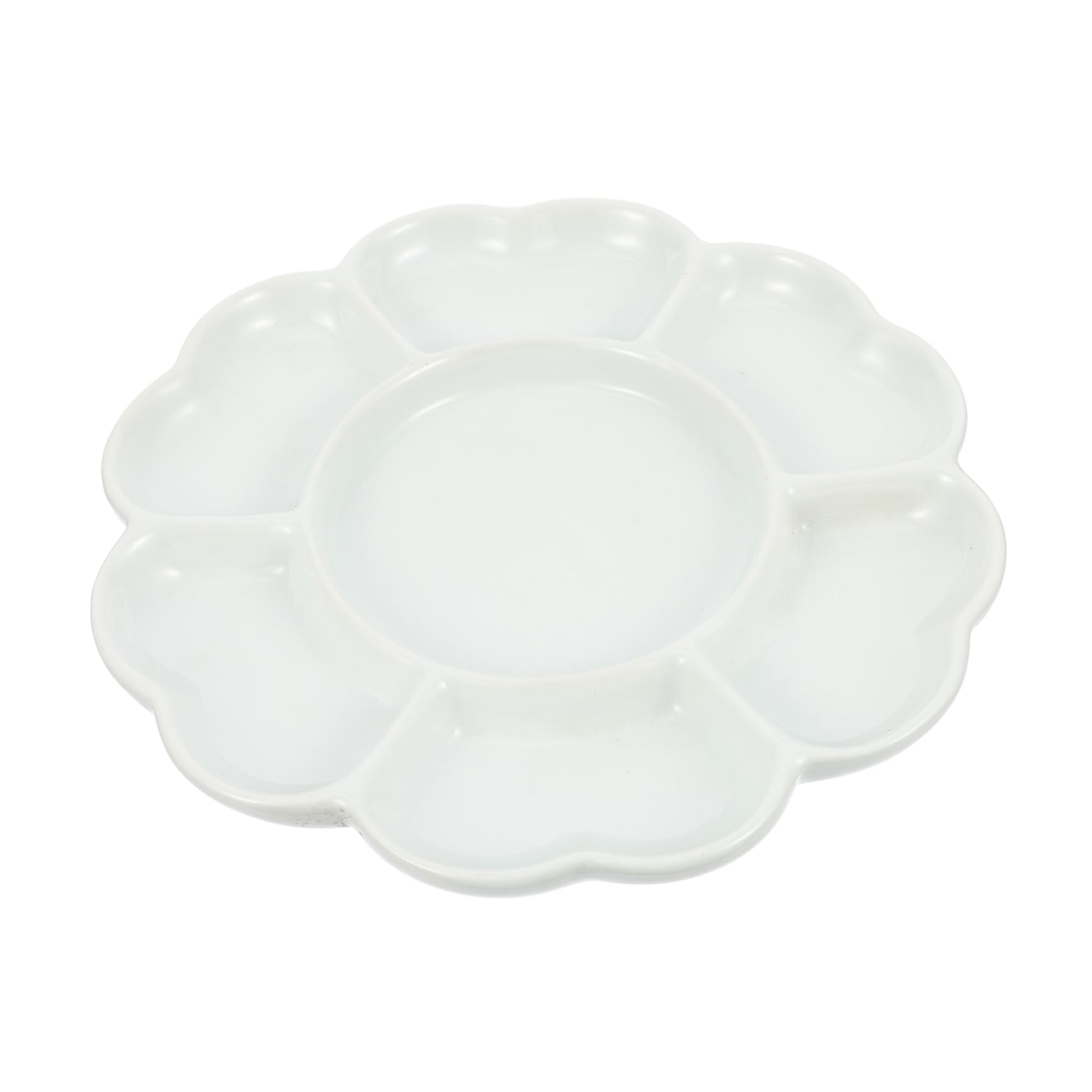 Angoily 1pc Ceramic Color Mixing Tray Plum Blossom Handheld Palette for Artists Durable Pigment Dish for Watercolor Gouache Painting Present for Painting Enthusiasts