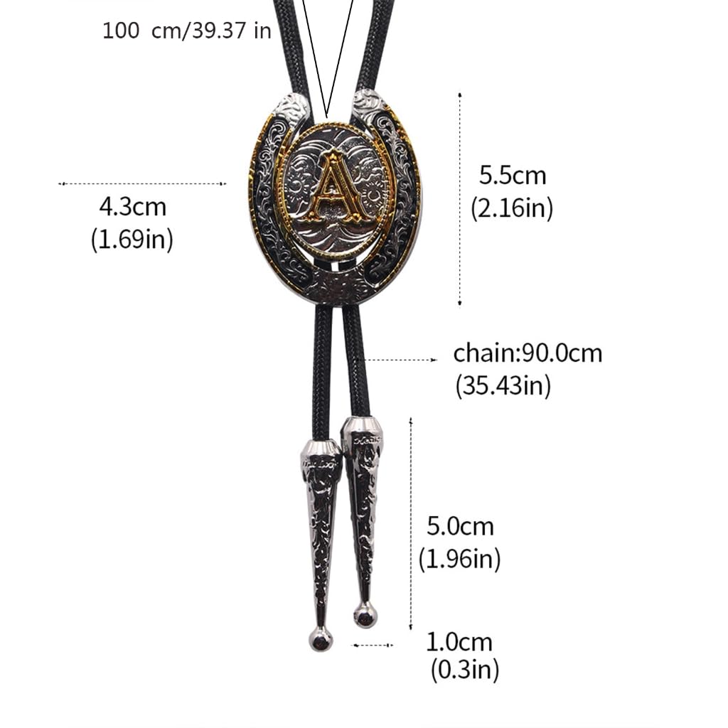 Cravatte da Cowboy, Collana Regolabile Corda di Similpelle con Ciondolo in Metallo