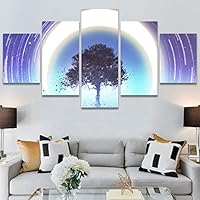 SIGNWIN 5 Panel Canvas Wall Art Modern Art Astronomy & Space Contemporary Cosmic Dramatic Mixed Media Multicolor for Home Decorations Ready to Hang - 60