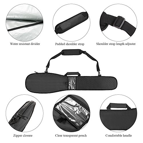 Tomshin Saco de remo de caiaque comprido para barco de caiaque para canoagem e capa de bolsa com sup