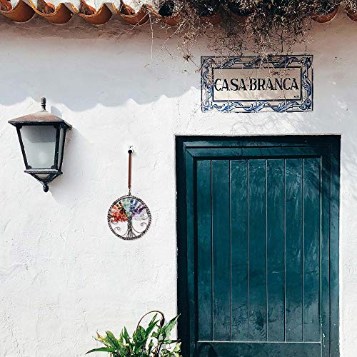 Jovivi 7 Chakra Gemstone Reiki Healing Crystals Tree Of Life Hanging Ornament Meditation Tumbled Stones Window Wall Hanger For Feng Shui Yoga Home Indoor Decorations #TOP1