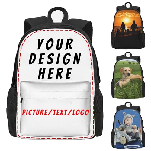 Custom Backpack, Personalized Laptop Backpack for Men Women, Customized Photo Text Backpacks for Work Travel Camping 17in Style2