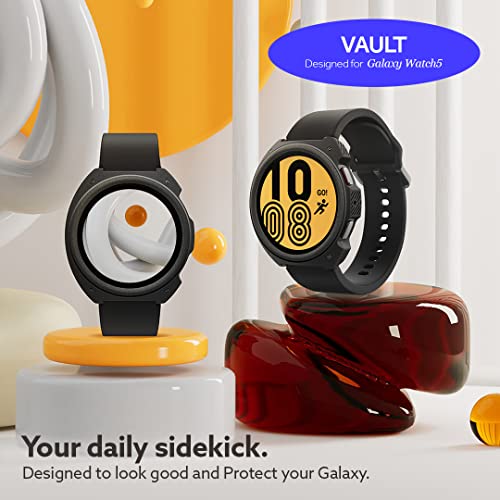 Image of CASEOLOGY by Spigen Caseology Vault for Samsung Galaxy Watch 5 44mm Case, Galaxy Watch 4 44mm Case -Matte Black