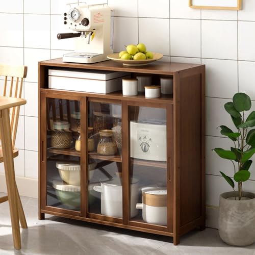 WGMサイドボードキャビネットシンプルなキッチンキャビネットホームコンビネーション多機能食器棚収納サイドボード収納キャビネット壁の引き戸に対して (3つのドア、長さ86cm)