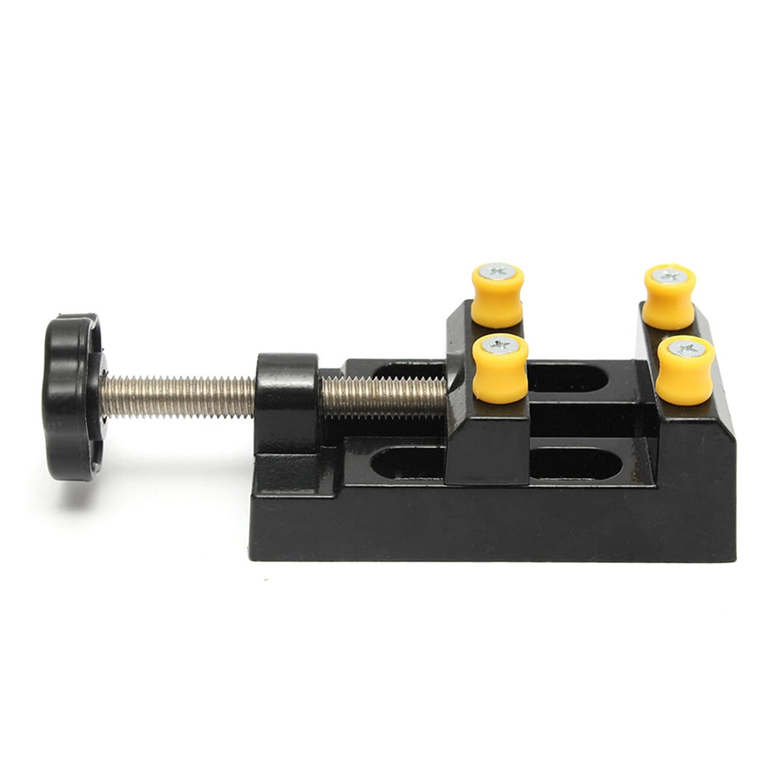 Mini tornillo de banco prensa 2 unids Banco de mandíbula negra Pinza Mini broca prensa Vice Micro Clip Piso Visor Bricolaje Herramientas de mano Talla Banco Taladro 125x62x36mm