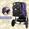 RUVALINO Mochila para Pañales, Bolso Cambiador Bebé con Esterilla Portátil, Portachupetes y Correas para el Cochecito, Bolso de Viaje Impermeable Multifuncional para Mamá y Papá, Negro #4