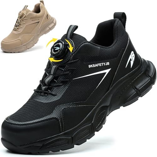 XIEHX Sicherheitsschuhe Arbeitsschuhe Herren Damen Leicht Stahlkappenschuhe Atmungsaktiv Industrielle Arbeitsschuhe mit Drehschnallen Schnürsenkeln XIEHX Sicherheitsschuhe Arbeitsschuhe Herren Damen Leicht Stahlkappenschuhe Atmungsaktiv Industrielle Arbeitsschuhe mit Drehschnallen Schnürsenkeln