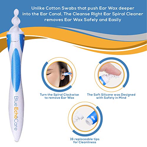 Cleanse Right - Ear Wax Removal Kit- Electronic Ear Wax Remover, Soft Silicone Spiral Earwax Remover Tool, Wash Basin, 8 Ear Curettes, 20 Disposable Tips! - Cleaner Tool to Remove Ear Blockage - Thumbnail 5